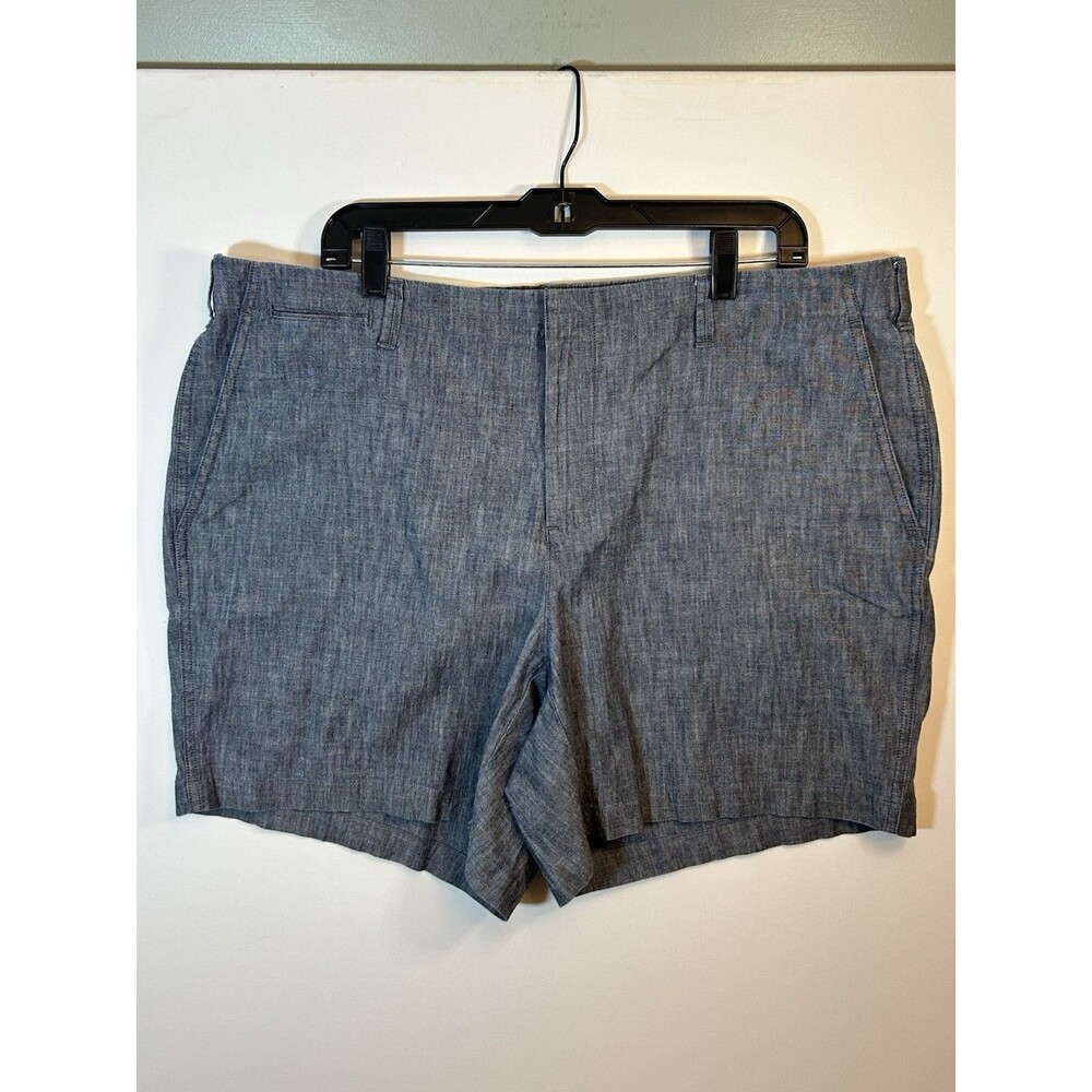 Lands End Womens 20W Blue Chambray Stretch Cotton 6 Inch Casual Shorts Plus Size - Picture 11 of 14